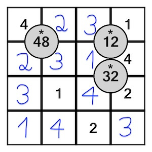 Math-Sudoku exercise first example and solution